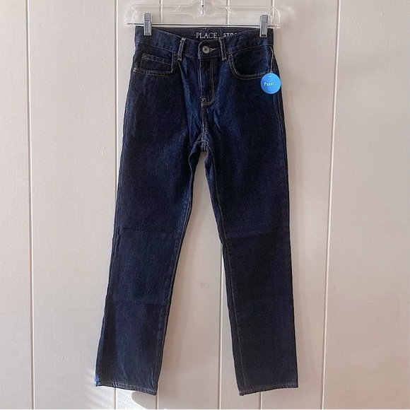 💛⭐️ The Children’s Place Dark Wash Straight Leg Blue Jeans Girls Size 10 - Picture 1 of 13